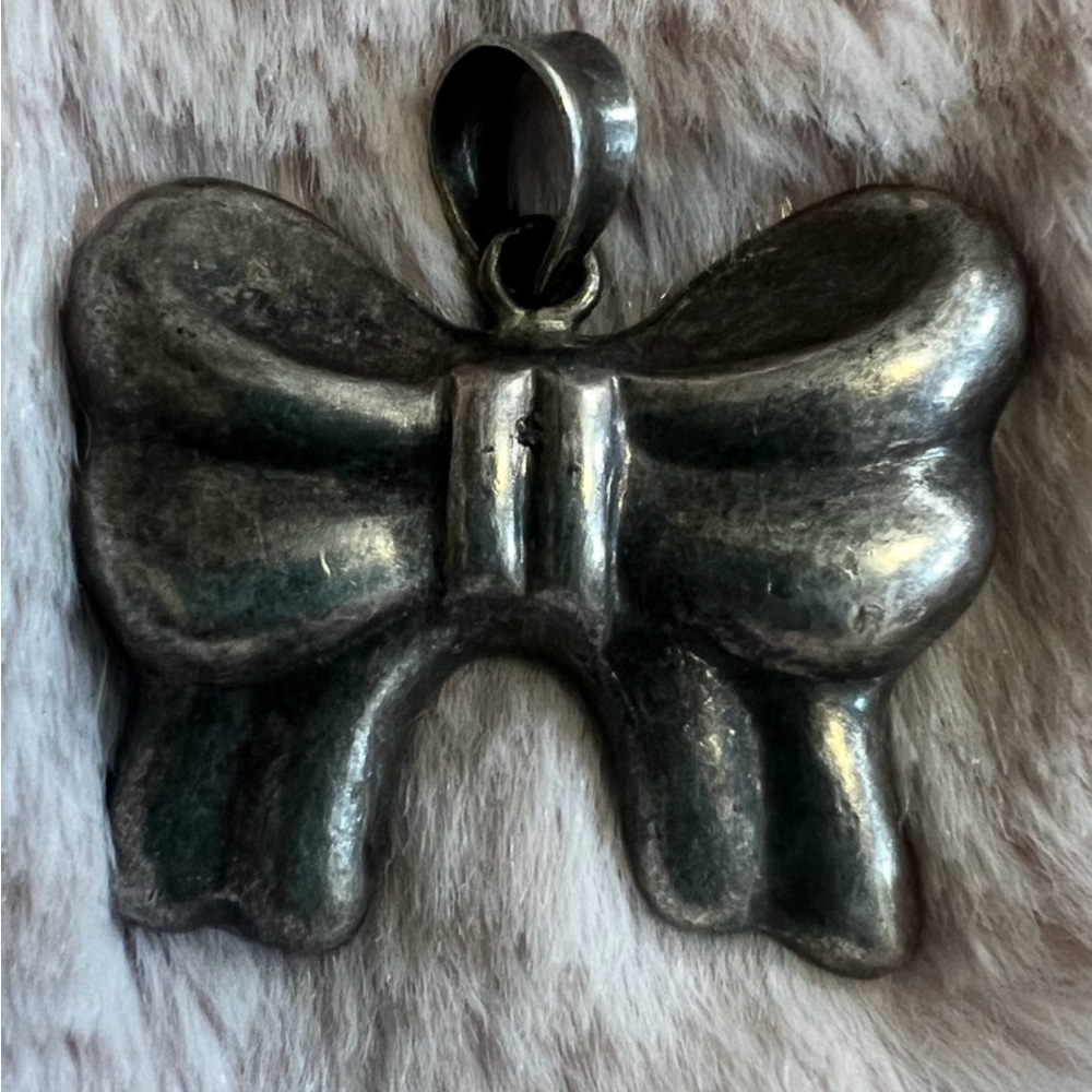 Sterling Silver 925 Bow Pendant